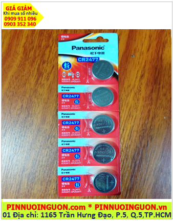 COMBO 1 Vỉ 5viên Pin Panasonic CR2477 Lithium 3.0v chính hãng _Made in Indonesia